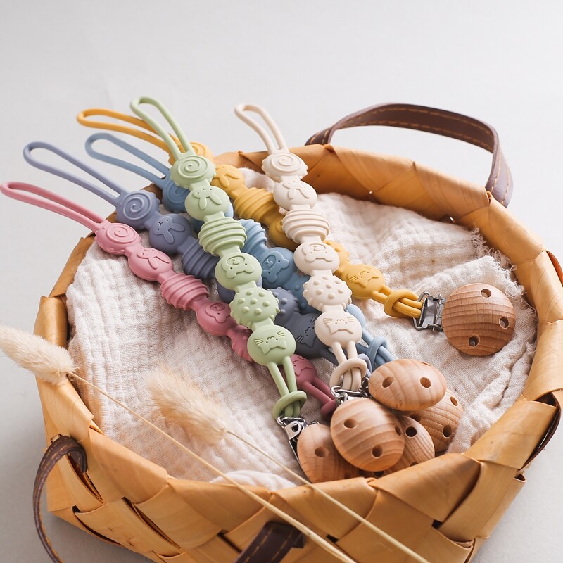 Bērnu Pretnokrišanas Ķēdes Knupis Knupītis Silikona Pērlītes Zīdaiņu Knupītis Nomierina Knupji Ķēžu Saspraudes Manekena Turētājs Knupīšu Knupis Dāvana bērnam