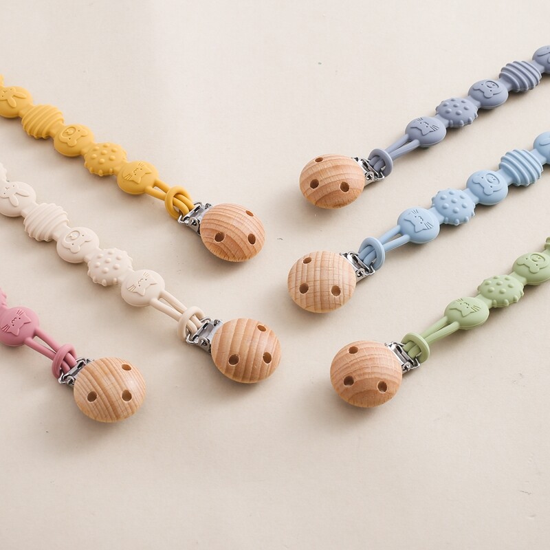 Bērnu Pretnokrišanas Ķēdes Knupis Knupītis Silikona Pērlītes Zīdaiņu Knupītis Nomierina Knupji Ķēžu Saspraudes Manekena Turētājs Knupīšu Knupis Dāvana bērnam