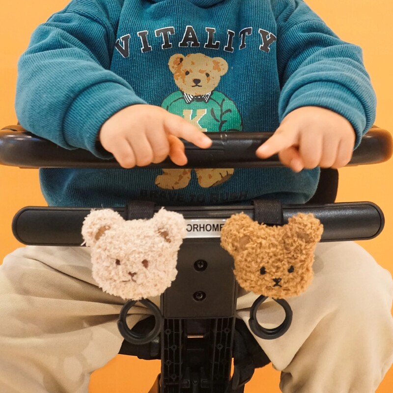 Vežimėlio kablys Daugiafunkcinis vilnonio meškos vežimėlio kablys motinos ir kūdikio kuprinės laikymui...