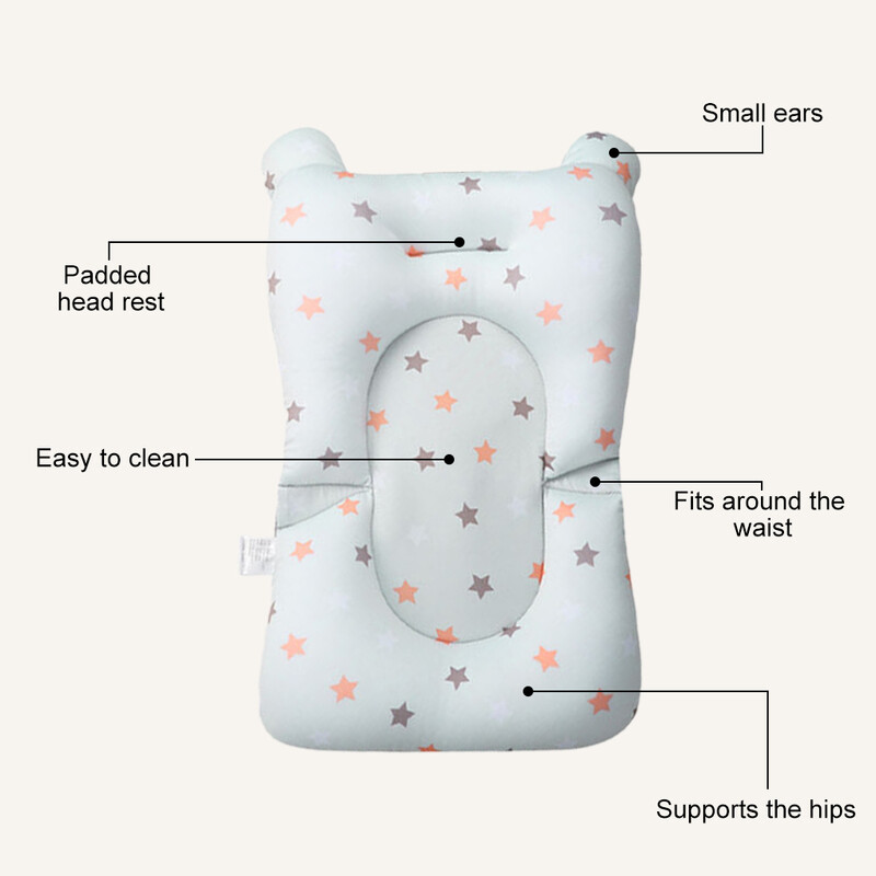 Kūdikio maudymosi kėdutė neslystanti saugos kėdės atrama lovos kilimėliui, nešiojamas, plaunamas minkštas, patogus naujagimio dušo pagalvėlė