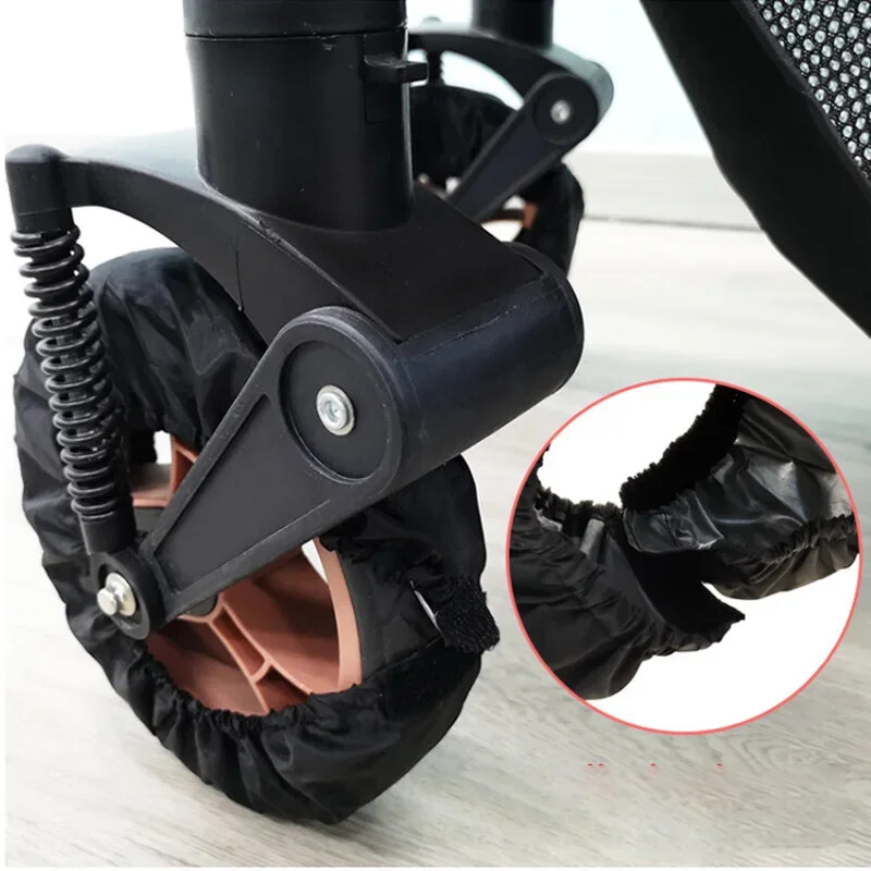 2 gab. Bērnu ratiņu riteņa pārsegs Putekļu necaurlaidīgs riepu aizsargs zīdaiņu ratiņu ratu pretnetīrumiem Oksfordas auduma futrāļa ratu piederumi