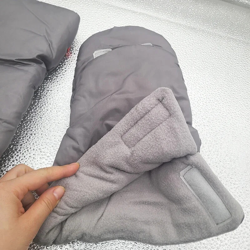 Žiemos vežimėlis vaikiškas vežimėlis šiltas kailiukas vilnos rankų uždangalas vėjui atsparus krepšelis antklodė pirštinė Vežimėlio priedai Vežimėlis Rankų antgalis