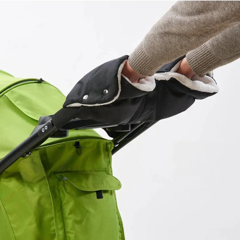 Žiemos vežimėlis vaikiškas vežimėlis šiltas kailiukas vilnos rankų uždangalas vėjui atsparus krepšelis antklodė pirštinė Vežimėlio priedai Vežimėlis Rankų antgalis