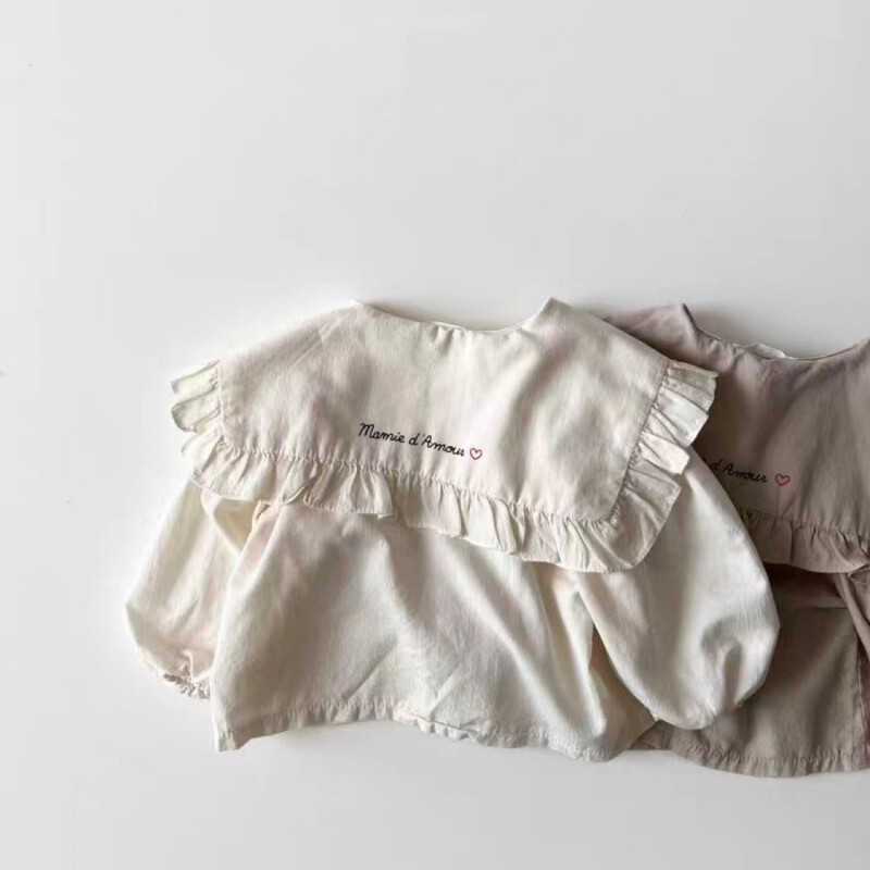 Rudens naujos mergaitės, dideli atvartai ilgomis rankovėmis, medvilniniai, vaikiški, kieti, miela, kūdikių bamblys laisvalaikio universali megztinė