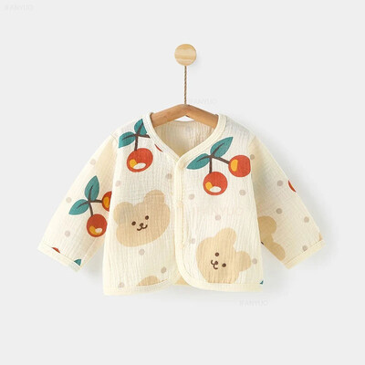 Jauns multfilmu bērnu sauļošanās apģērbs Vasaras plānas tīras kokvilnas jaundzimušo gaisa kondicionētājs Virsdrēbes zēniem meitenēm Bērnu jaciņa virskārtas