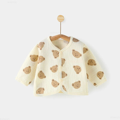 Jauns multfilmu bērnu sauļošanās apģērbs Vasaras plānas tīras kokvilnas jaundzimušo gaisa kondicionētājs Virsdrēbes zēniem meitenēm Bērnu jaciņa virskārtas