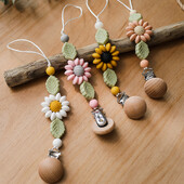 Kūdikių rankų darbo čiulptuko grandinėlės segtukas manekeno spenelių laikiklis, silikoninės dantukų dygimo grandinėlės žaislas, dovanos mieliems kūdikių aksesuarams