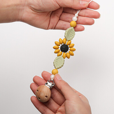 Kūdikių rankų darbo čiulptuko grandinėlės segtukas manekeno spenelių laikiklis, silikoninės dantukų dygimo grandinėlės žaislas, dovanos mieliems kūdikių aksesuarams