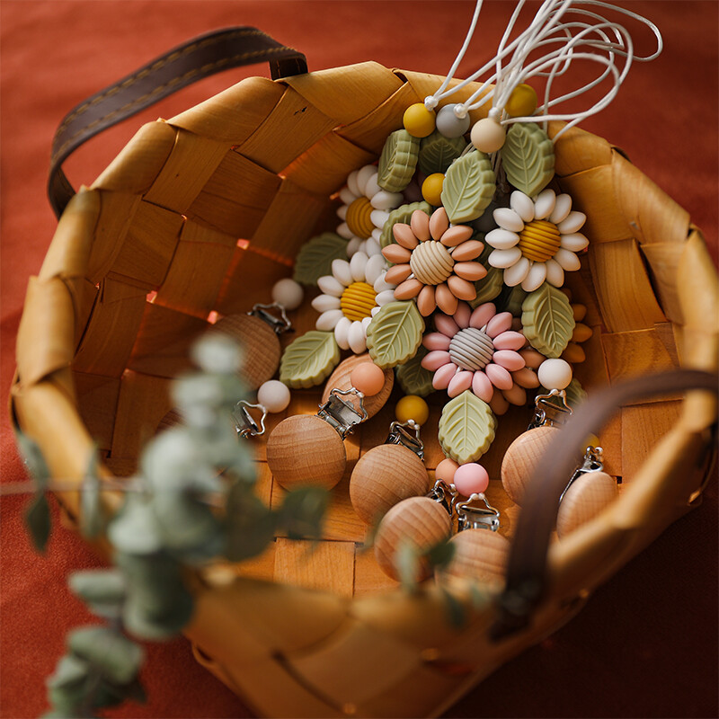 Kūdikių rankų darbo čiulptuko grandinėlės segtukas manekeno spenelių laikiklis, silikoninės dantukų dygimo grandinėlės žaislas, dovanos mieliems kūdikių aksesuarams