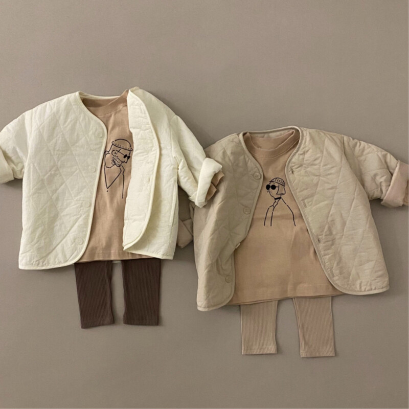 Kūdikių žieminiai drabužėliai Plona šilta striukė 0–3 m. mergaičių laisvalaikio medvilnine paminkštintas paltas berniukams, tvirtas, ilgomis rankovėmis, viršutiniai drabužiai kūdikių kūdikiams