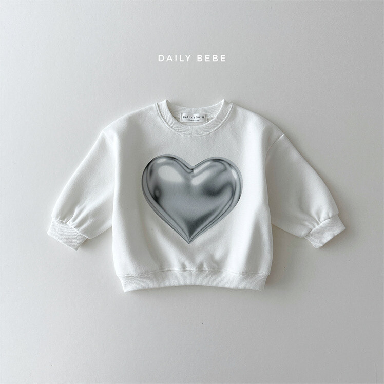 2025 m. pavasaris, nauja, kūdikių mergaičių megztiniai ilgomis rankovėmis, širdelės, medvilniniai, madingi, vaikiški, laisvalaikio megztiniai, vaikiški drabužiai