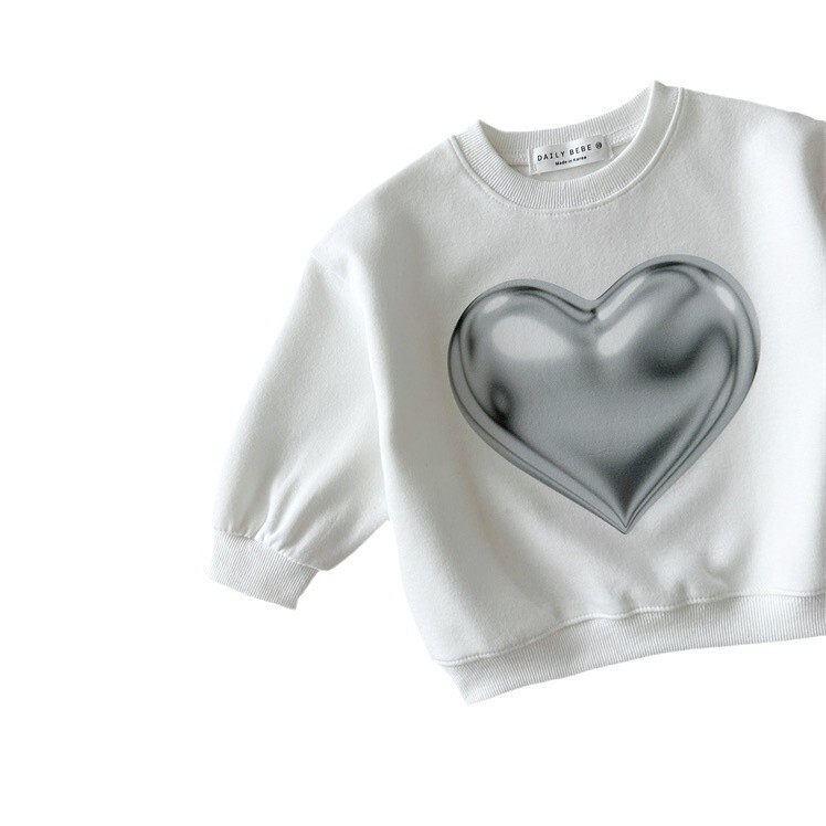 2025 m. pavasaris, nauja, kūdikių mergaičių megztiniai ilgomis rankovėmis, širdelės, medvilniniai, madingi, vaikiški, laisvalaikio megztiniai, vaikiški drabužiai
