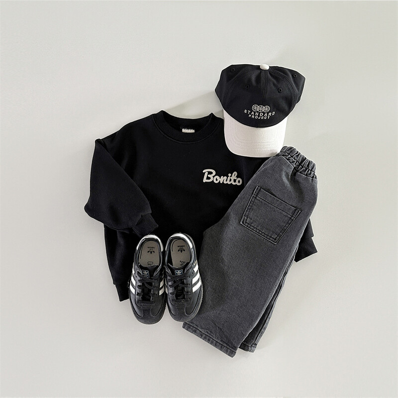 2025. gada pavasaris, jauns zīdaiņu džemperis ar garām piedurknēm ar burtiem, kokvilnas zīdaiņu zēnu, vienkārši, daudzpusīgi džemperi, topi mazuļu meiteņu ikdienas apģērbi