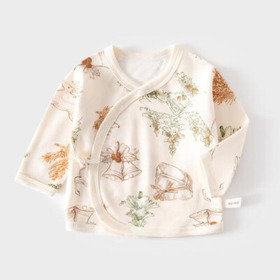 Meiteņu topi ar garām piedurknēm kokvilnas pavasaris rudens jaundzimušo apģērbu slimnīca 0 3 mēnešu krekls