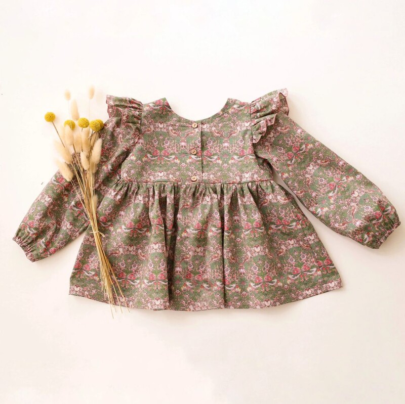 1-4T mazuļu meiteņu blūze ar garām piedurknēm, meiteņu topi kreklu drēbes