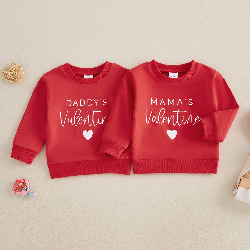 Aranyos baba pulóver felsők tavaszi, hétköznapi hosszú ujjú csecsemő kapucnis pulóver betűkkel szívmintás Valentin-napi ruhák lányoknak fiúknak