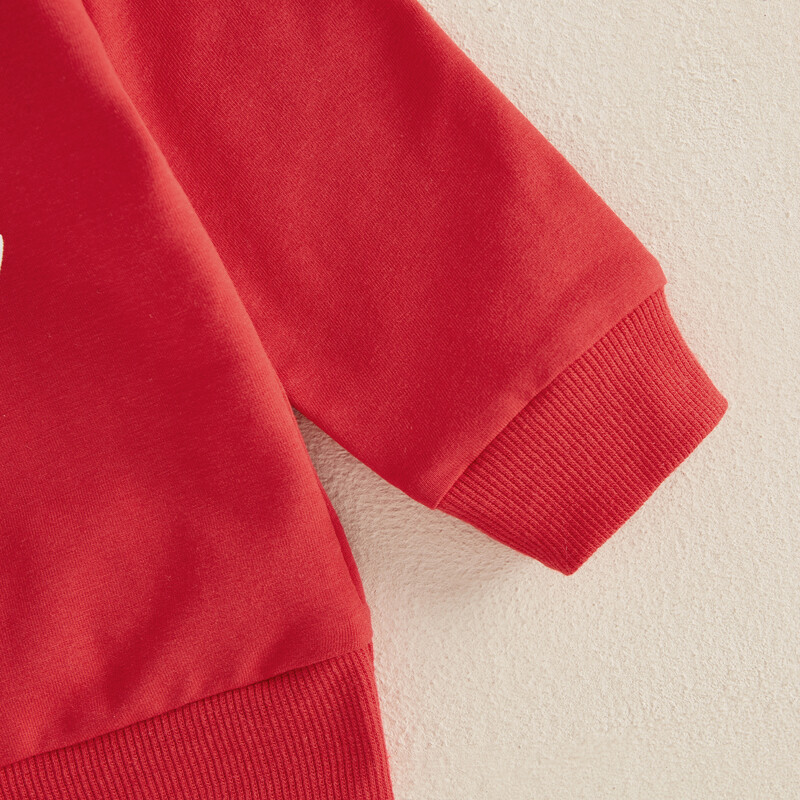 Aranyos baba pulóver felsők tavaszi, hétköznapi hosszú ujjú csecsemő kapucnis pulóver betűkkel szívmintás Valentin-napi ruhák lányoknak fiúknak