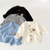 Παιδική πλεκτή ζακέτα άνοιξη και φθινόπωρο Βρεφικό μακρυμάνικο πουλόβερ εξόδου ρούχα Casual απλό στυλ