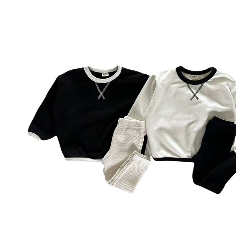 5325 Korejas bērnu džemperis Sping Autumn jauns džemperis ar apaļu kaklu, ietīts džemperis ar garām piedurknēm, ikdienas zēnu puloveri