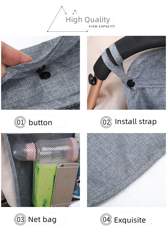 Zīdaiņu ratiņu soma piekarināmā tīkla lielās somas Pārnēsājama bērnu lietussargu uzglabāšanas soma kabatas krūzes turētājs organizators Universāls noderīgs aksesuārs