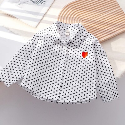 Stílusos koreai változatú baba felső ing lányoknak, 2024 tavaszi ősz, újdonság, hímzett, friss virágmintás laza szabás