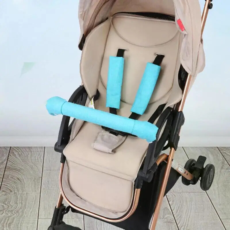 Vežimėlio porankio dangtelio tvoros apsauga Kūdikių sauga Vežimėlio saugos diržo pečių apdangalo priedai Medvilninės marlės apsauginis turėklas