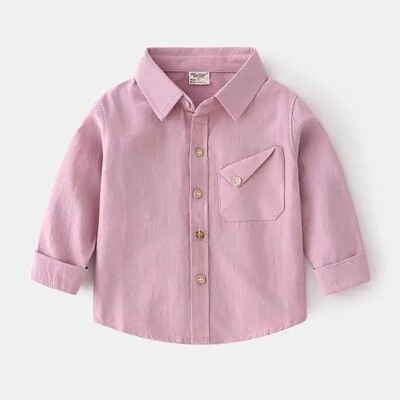 Tīras kokvilnas zēnu krekls ar garām piedurknēm Stilīgs ārējais apģērbs Pavasara rudens kolekcija Bērnu slāņu krekls balts