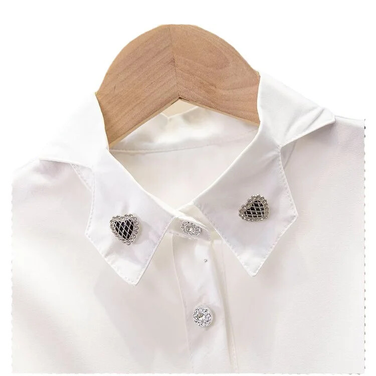 2023. gada jauns sieviešu rudens krekls ar garām piedurknēm, stilīgs, daudzpusīgs balts, moderns bērnu apģērbs, zīdaiņu apģērbs