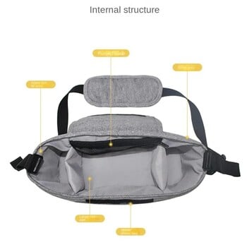 Τσάντα καροτσιού Baby Diaper Mummy Bag Μεγάλης χωρητικότητας Καροτσάκι Organizer Θήκη ποτηριού Αξεσουάρ καροτσιού τροφοδοσίας Κρεμαστή τσάντα