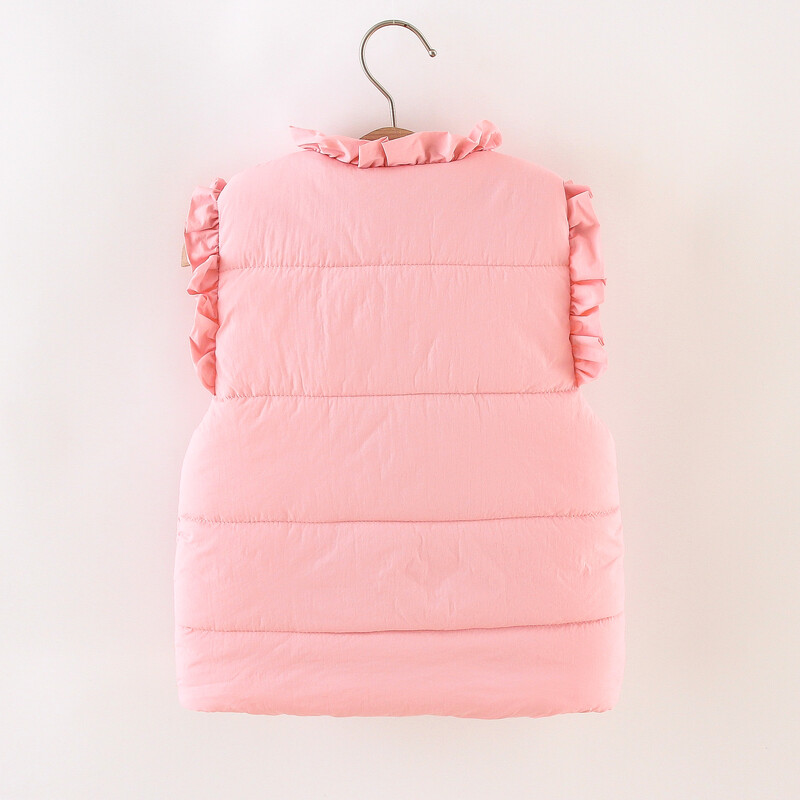 Mergaitės stora liemenė žieminė mergaitės lanko vienspalvė ir aksominė liemenė mielas mergaitės paltukas