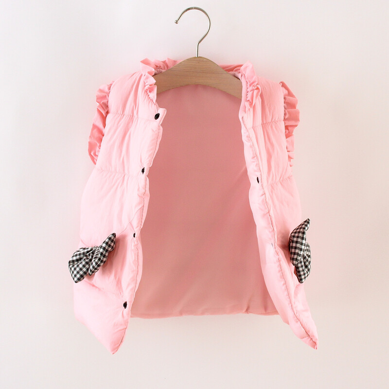 Mergaitės stora liemenė žieminė mergaitės lanko vienspalvė ir aksominė liemenė mielas mergaitės paltukas