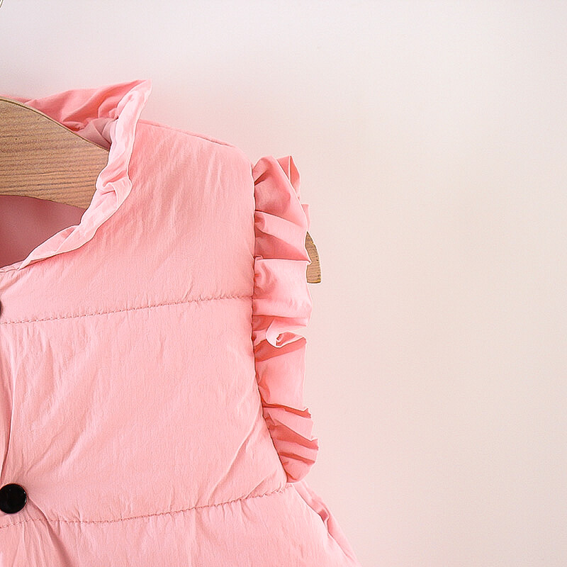 Mergaitės stora liemenė žieminė mergaitės lanko vienspalvė ir aksominė liemenė mielas mergaitės paltukas