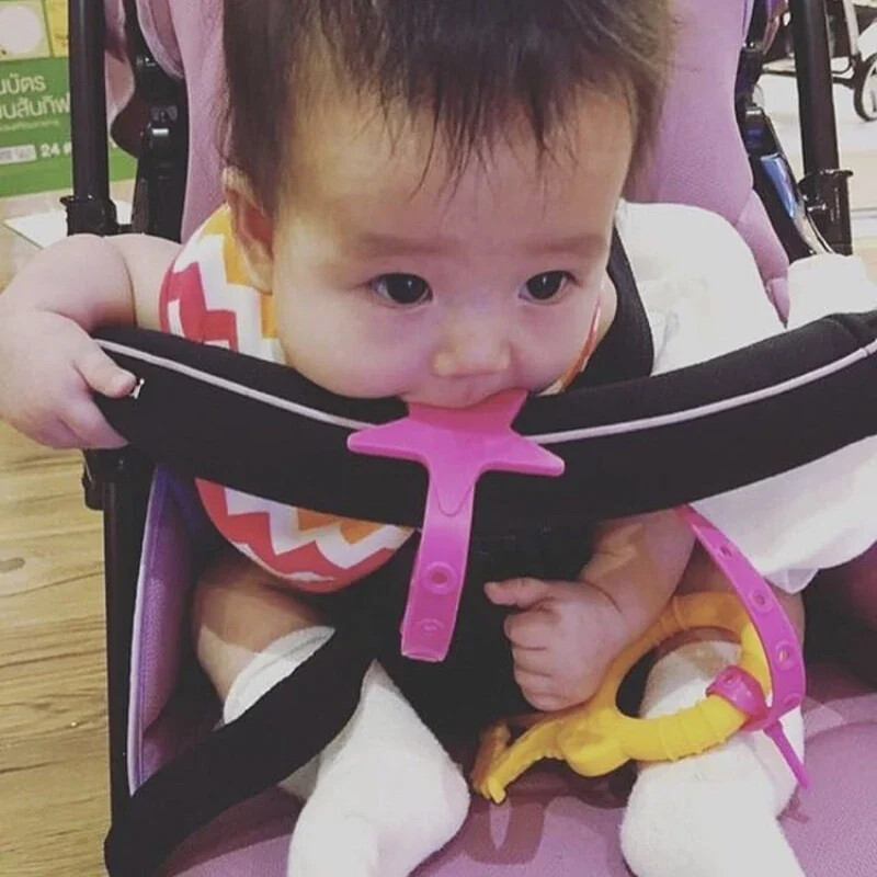 Laste mänguasjahoidja Silikoonist Star lutt Mittetoksiline hammasrihm Beebi jalutuskäru konks jalutuskäru korraldaja jalutuskäru tarvikud