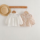 Καλοκαιρινό νεογέννητο βρέφος κοριτσάκια Λεπτά ενδύματα προστασίας από τον ήλιο Cherry Printing Hooded Coat Ventilate Jacket Παιδικά ρούχα για μωρά