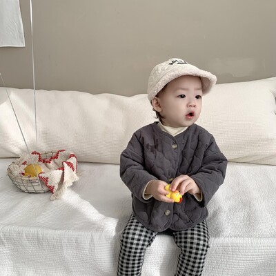 2025 téli új, hosszú ujjú babakabát, vastag meleg, párnázott gyermekkabát pamut csecsemő gyapjú kabát fiú lány szélálló kabát