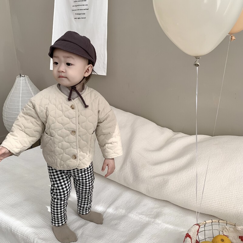 2025 téli új, hosszú ujjú babakabát, vastag meleg, párnázott gyermekkabát pamut csecsemő gyapjú kabát fiú lány szélálló kabát