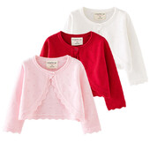 Bērnu zīdaiņu meiteņu topi Tīras krāsas jaciņas vasaras mētelis ar garām piedurknēm trikotāžas jaka Apģērbi meitenēm Bērnu sauļošanās jaciņa mētelis