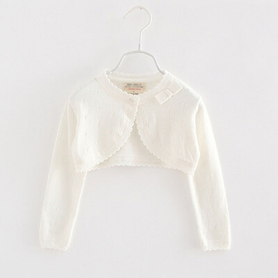 Bērnu zīdaiņu meiteņu topi Tīras krāsas jaciņas vasaras mētelis ar garām piedurknēm trikotāžas jaka Apģērbi meitenēm Bērnu sauļošanās jaciņa mētelis