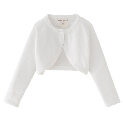 Bērnu zīdaiņu meiteņu topi Tīras krāsas jaciņas vasaras mētelis ar garām piedurknēm trikotāžas jaka Apģērbi meitenēm Bērnu sauļošanās jaciņa mētelis