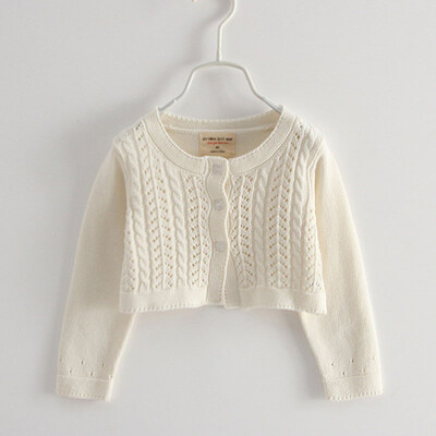 Bērnu zīdaiņu meiteņu topi Tīras krāsas jaciņas vasaras mētelis ar garām piedurknēm trikotāžas jaka Apģērbi meitenēm Bērnu sauļošanās jaciņa mētelis