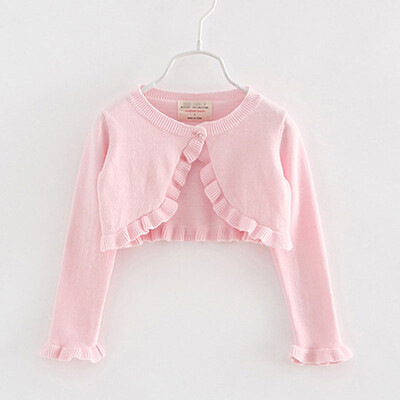 Bērnu zīdaiņu meiteņu topi Tīras krāsas jaciņas vasaras mētelis ar garām piedurknēm trikotāžas jaka Apģērbi meitenēm Bērnu sauļošanās jaciņa mētelis