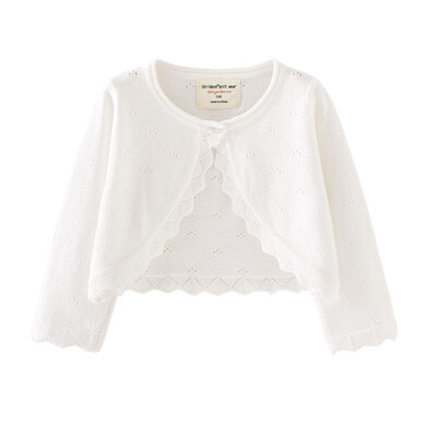 Bērnu zīdaiņu meiteņu topi Tīras krāsas jaciņas vasaras mētelis ar garām piedurknēm trikotāžas jaka Apģērbi meitenēm Bērnu sauļošanās jaciņa mētelis