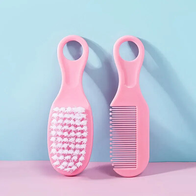 2gab/komplekts zīdaiņu matu suku ķemme Pārnēsājama jaundzimušo mazuļu mīksta matu birstes galviņa masiera ķemmes komplekts zīdaiņu matu kopšanas piederumi