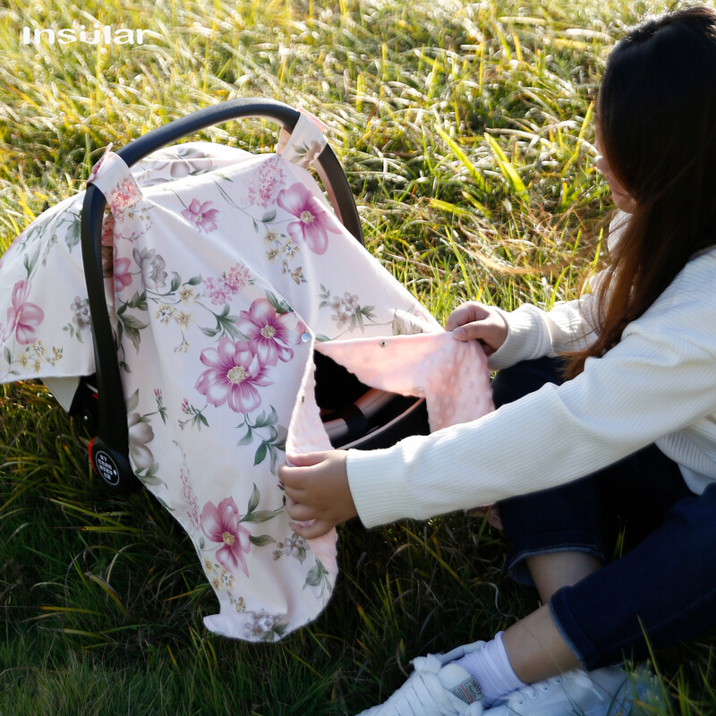 Bērnu ratiņu aksesuāri Muslīna mīksta elpojoša dzija Saulessargs Bērnu saulessargs Grozs Ratu pārvalks moskītu tīkls bērniem