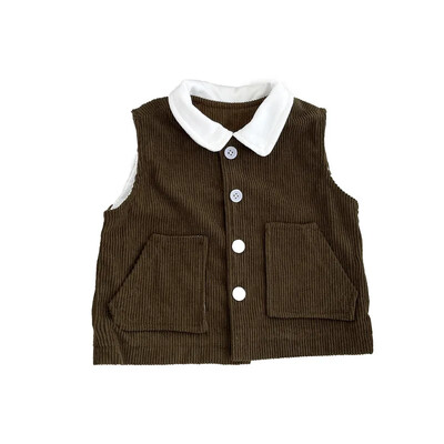 Korejiešu vienkāršā velveta veste, pavasara un rudens mētelis, stilīgs, daudzpusīgs mazuļa veste bez piedurknēm