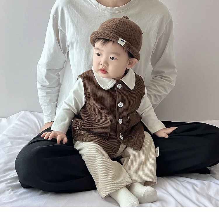 Korejiešu vienkāršā velveta veste, pavasara un rudens mētelis, stilīgs, daudzpusīgs mazuļa veste bez piedurknēm