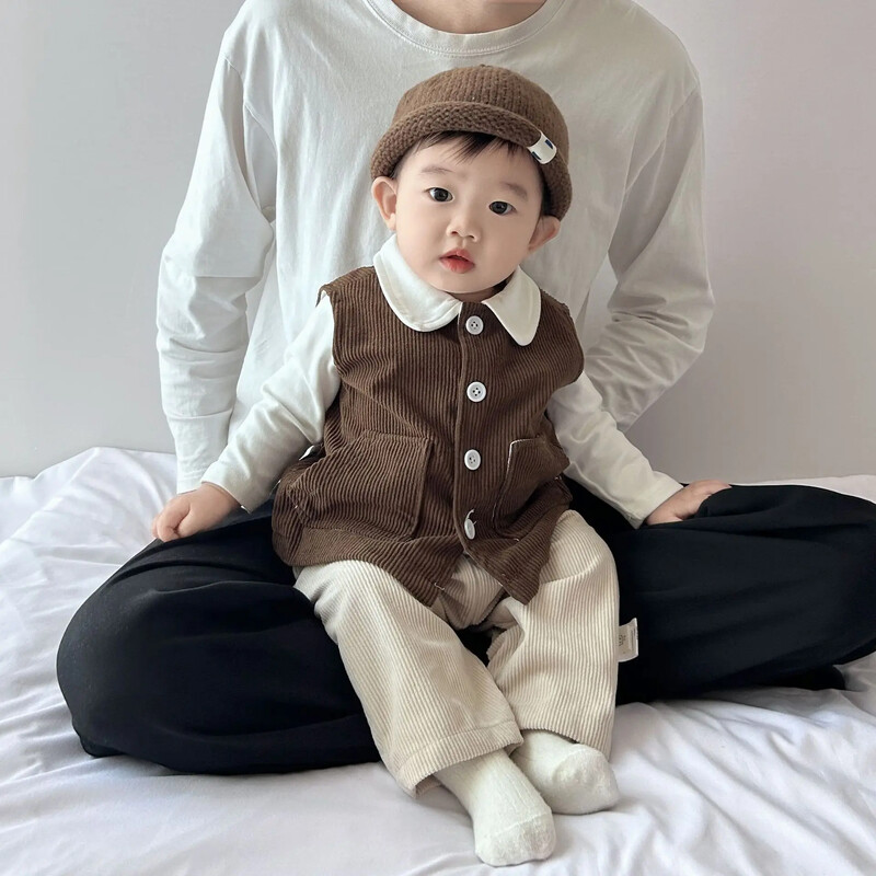 Korejiešu vienkāršā velveta veste, pavasara un rudens mētelis, stilīgs, daudzpusīgs mazuļa veste bez piedurknēm