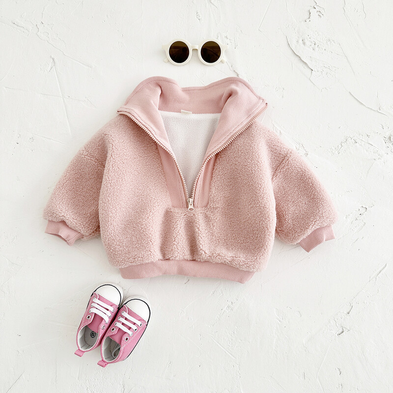 2024. gada ziemas zīdaiņu meiteņu mēteļi zīdaiņiem Viltus jēra vilnas kažokādas Izšūt Bērnu mēteļi Jakas Bērnu apģērbi Mēteļi 0-3 g.