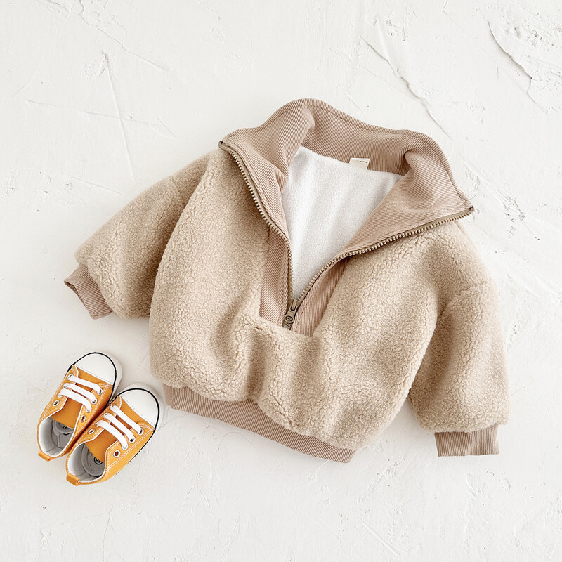 2024. gada ziemas zīdaiņu meiteņu mēteļi zīdaiņiem Viltus jēra vilnas kažokādas Izšūt Bērnu mēteļi Jakas Bērnu apģērbi Mēteļi 0-3 g.