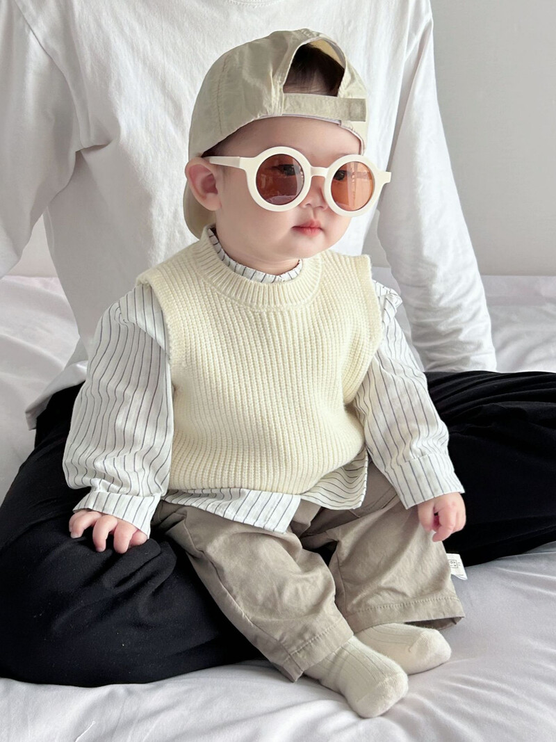 2025. gada rudens, jauns, bezpiedurkņu, trikotāžas veste mazulim, masīva zīdaiņu, zēnu meitene